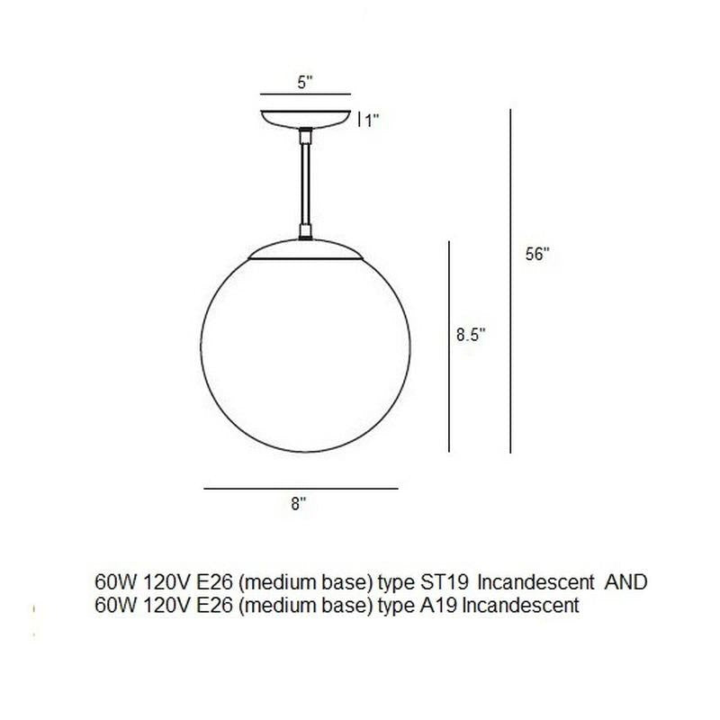 Leo Globe Pendant Light - Clear Seeded Glass