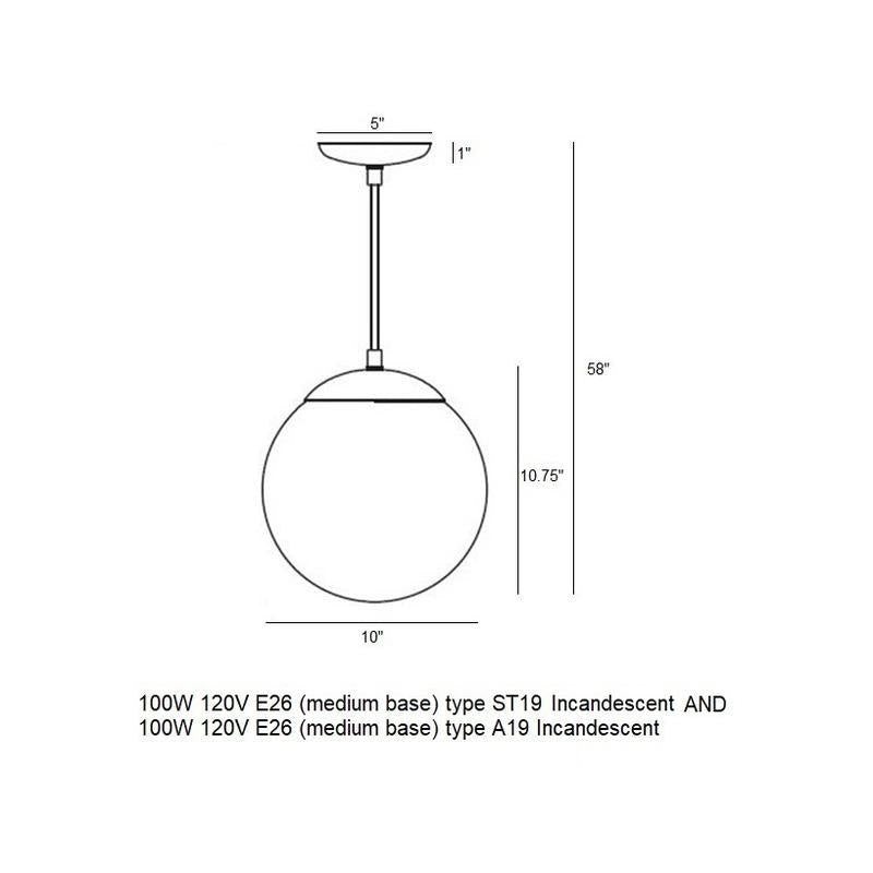Leo Globe Pendant Light - Clear Seeded Glass
