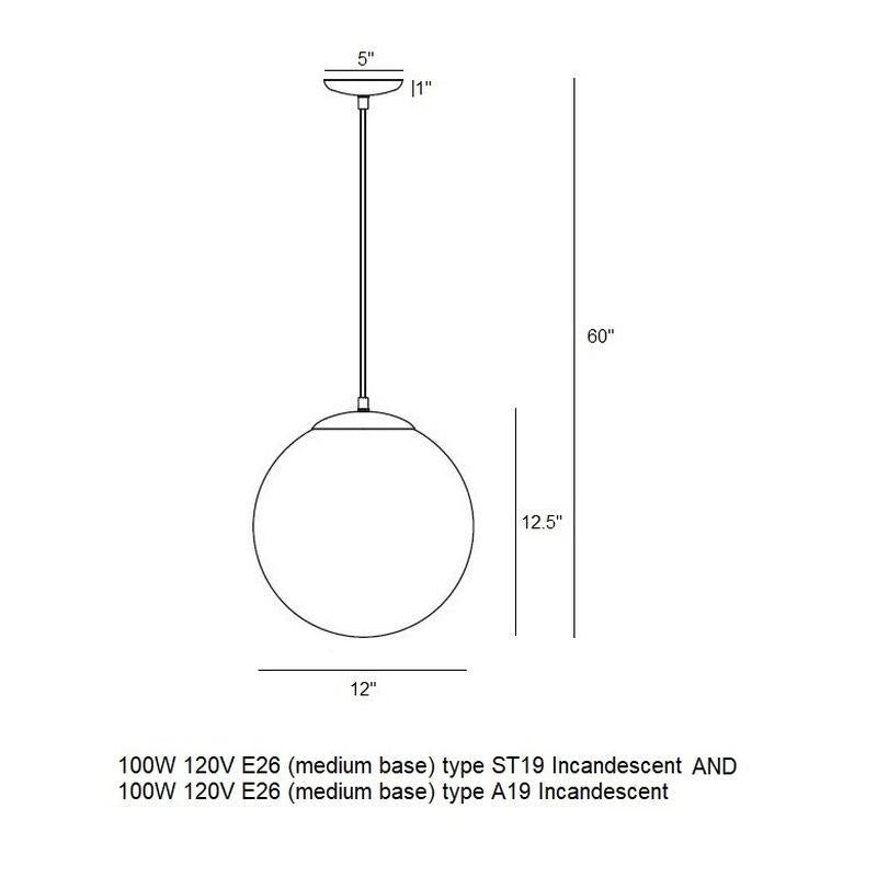 Leo Globe Pendant Light - Clear Seeded Glass