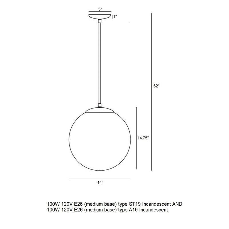 Leo Globe Pendant Light - Clear Seeded Glass