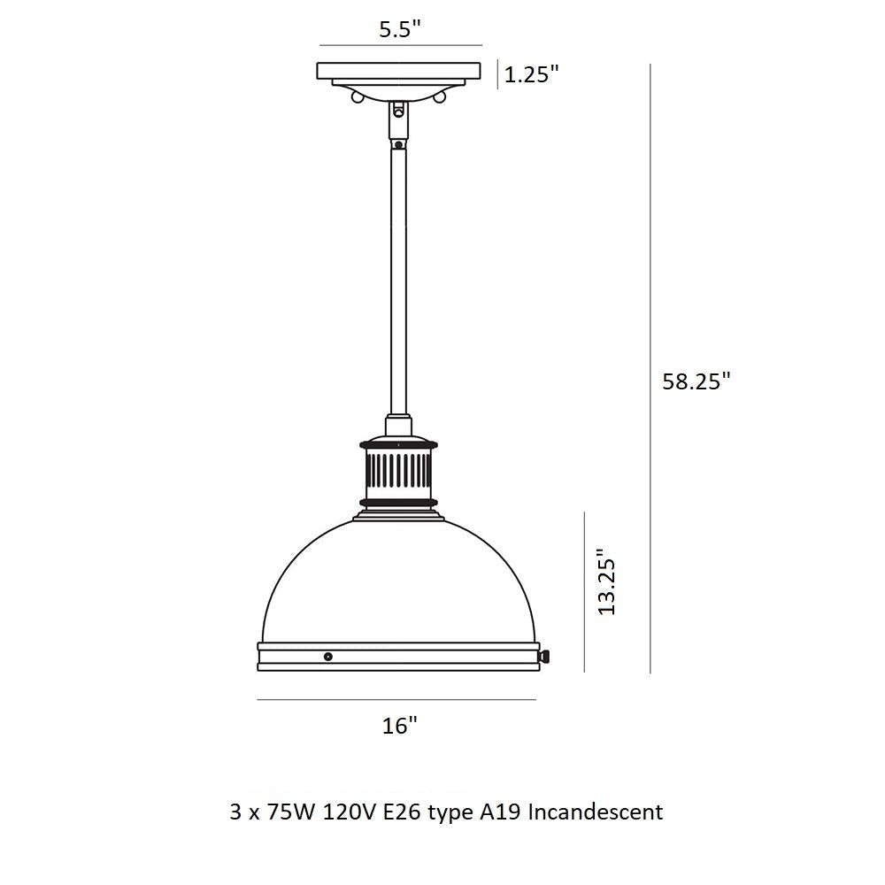 Pratt Street Metal Pendant Light