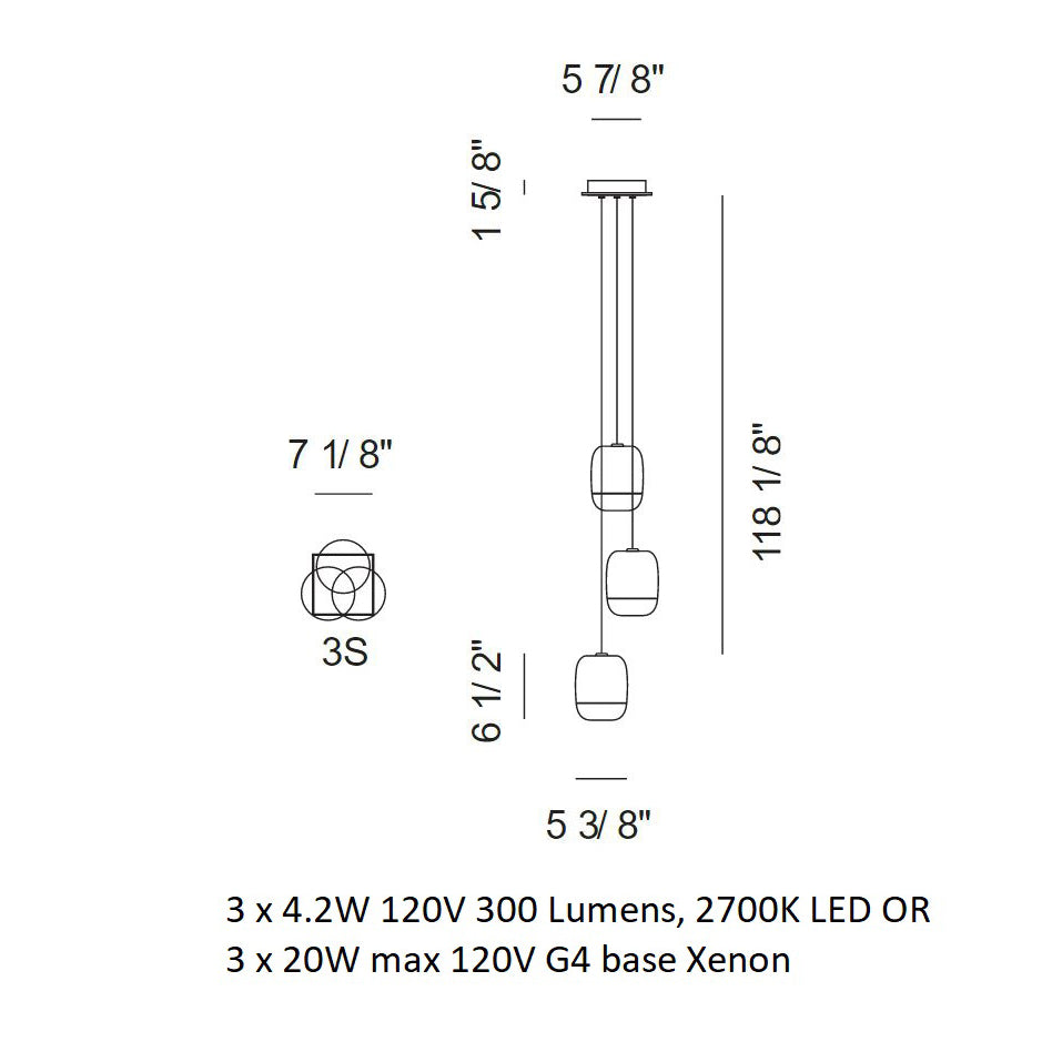 Gong Mini Square Suspension Light