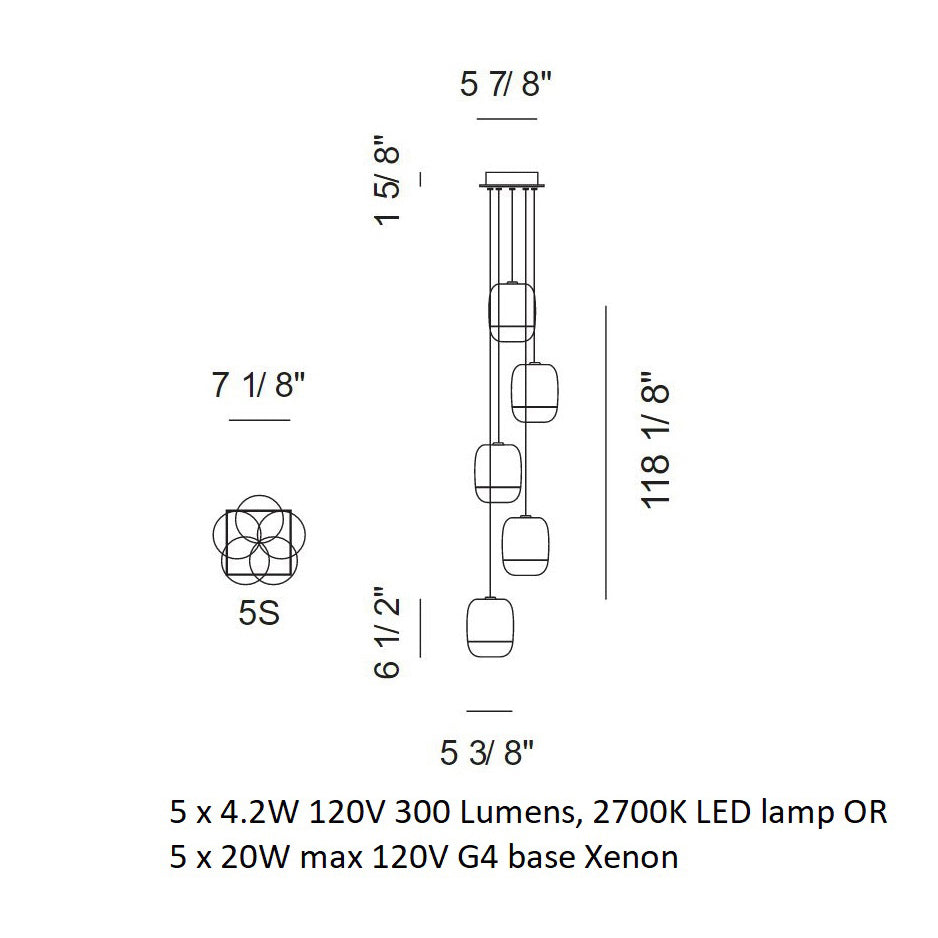 Gong Mini Square Suspension Light