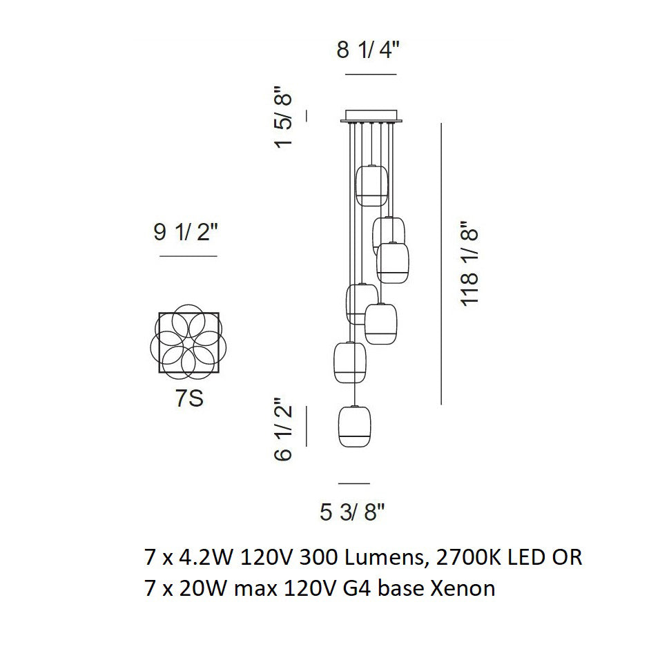 Gong Mini Square Suspension Light