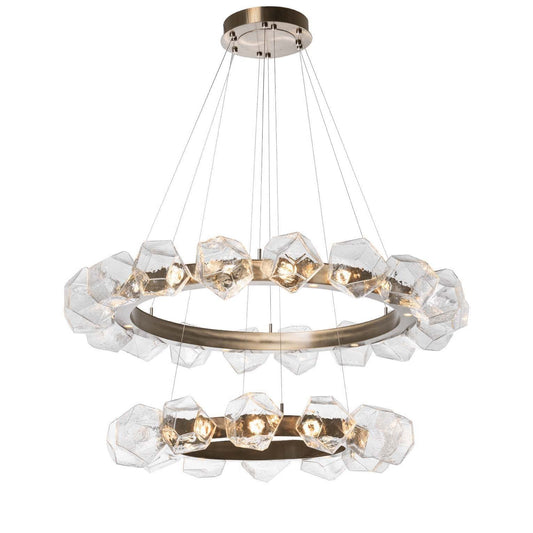 Gem Radial Two Tier Ring Chandelier