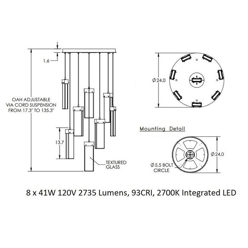 Parallel Large Round Multi-Light Pendant Light