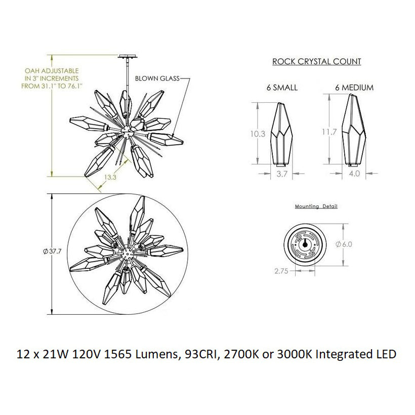 Rock Crystal Starburst Chandelier