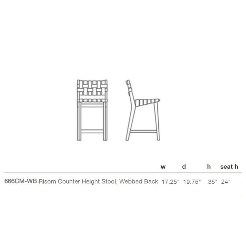 Risom Stool with Webbed Seat and Back