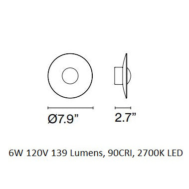 LED Ginger - Flush Mount Wall Light