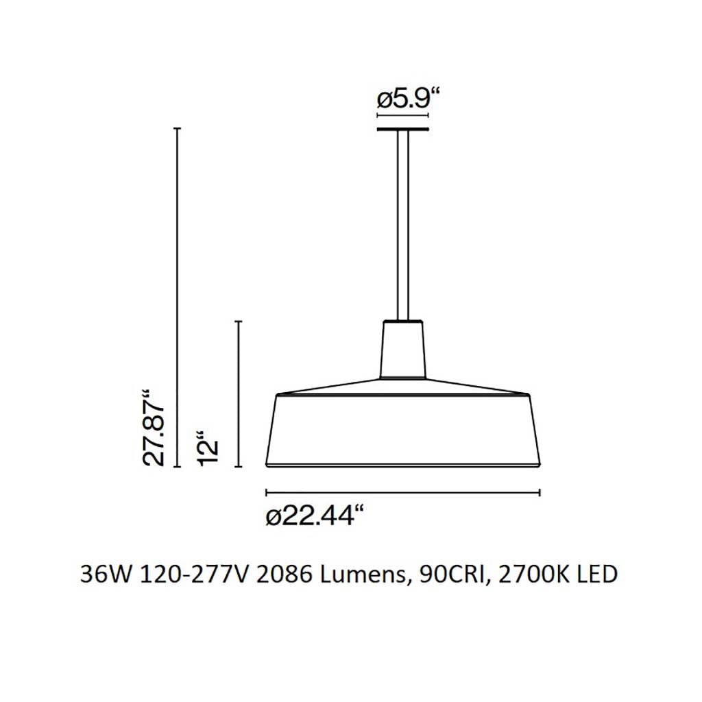 Soho Outdoor LED Fixed Stem Pendant Light