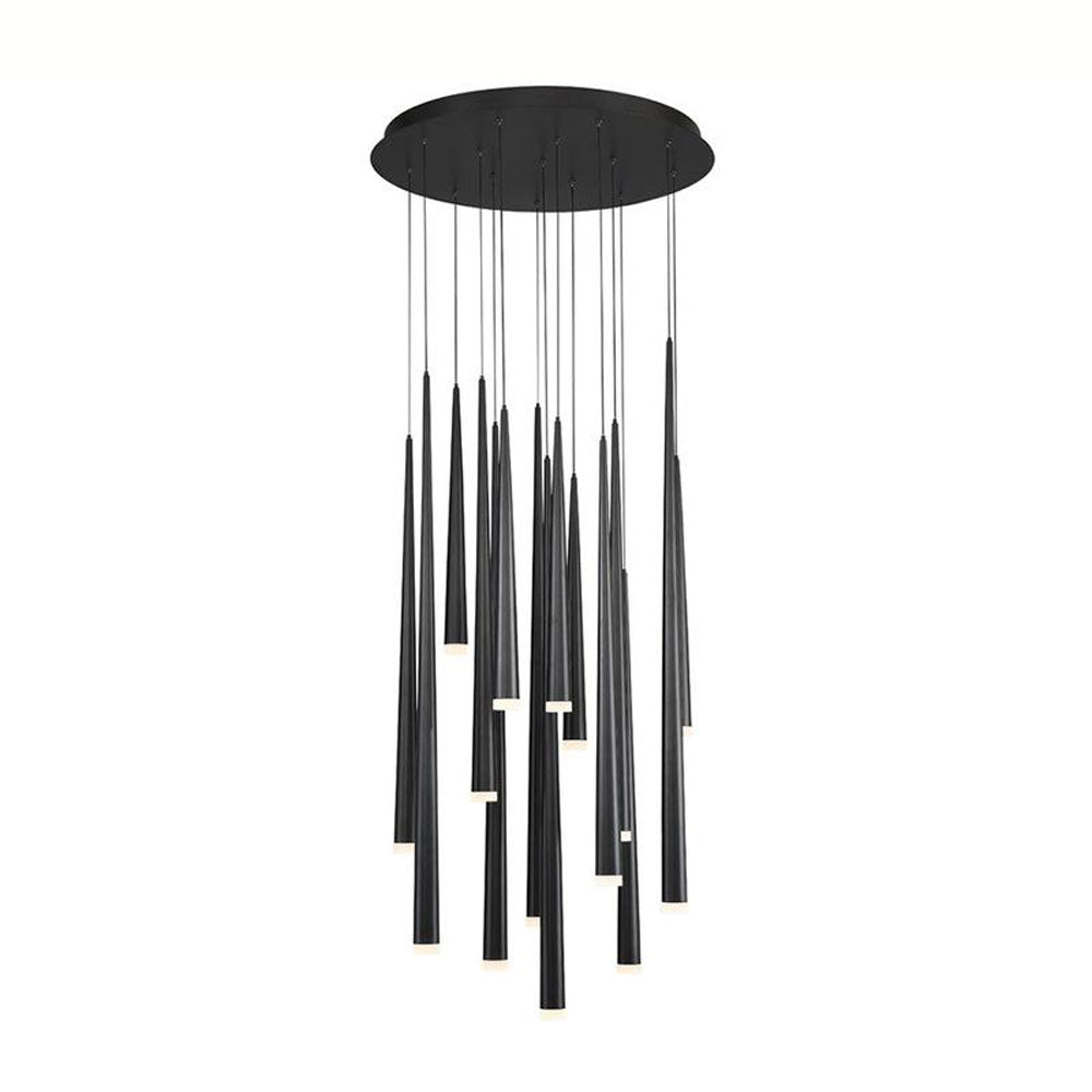 Cascade Etched Glass LED Round Chandelier