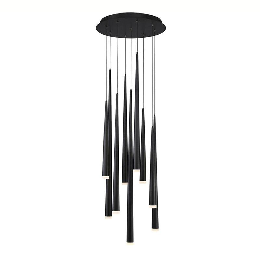 Cascade Etched Glass LED Round Chandelier