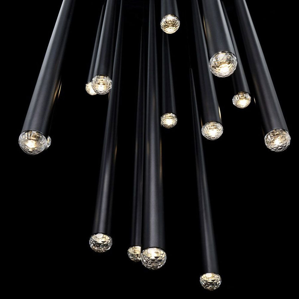 Cascade Etched Glass LED Round Chandelier