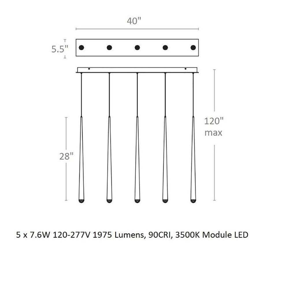 Cascade Crystal LED Linear Chandelier