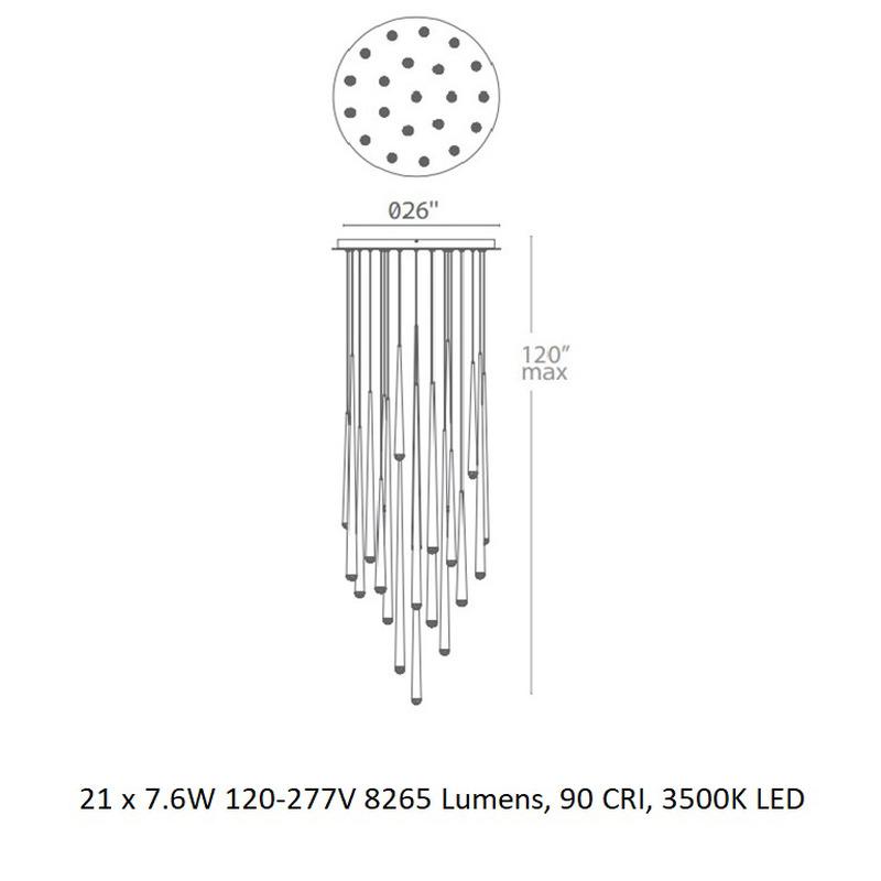 Cascade Crystal LED Round Chandelier