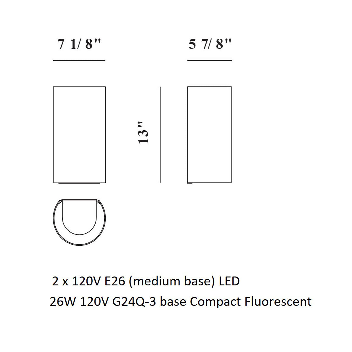 Small: 7.1 in width / LED Mood Wall Sconce OPEN BOX