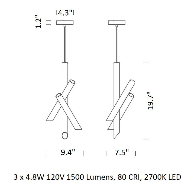 Tubes 3 Pendant Light