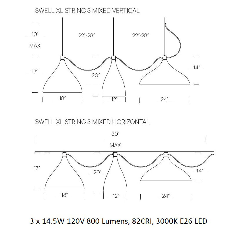 Swell String Linear Pendant Light