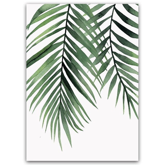 Watercolor Green Leaves | Canvas Print