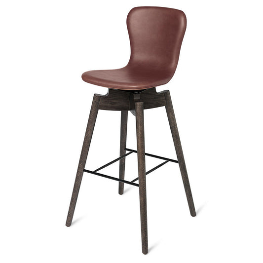 Sirka Grey/Ultra Cognac Leather Shell Bar Stool OPEN BOX