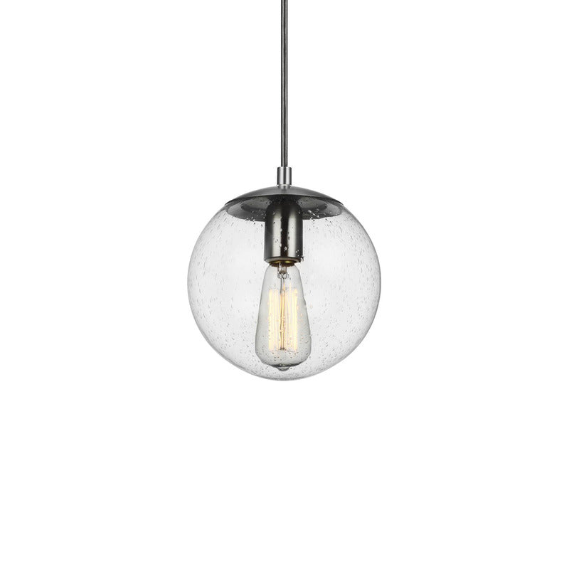 Leo Globe Pendant Light - Clear Seeded Glass