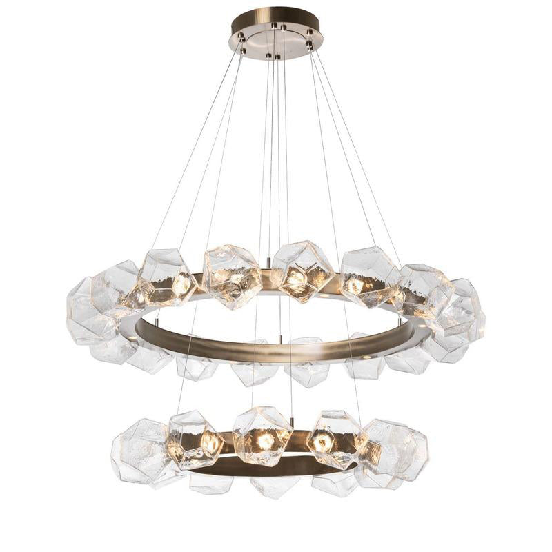 Gem Radial Two Tier Ring Chandelier