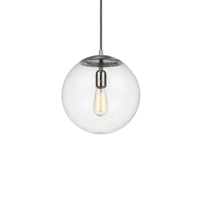 Leo Globe Pendant Light - Clear Seeded Glass