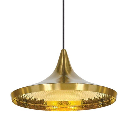 Brushed Brass / Halogen Beat Wide Pendant Light - OPEN BOX