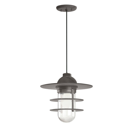 Retro Industrial Flat Outdoor Pendant Light